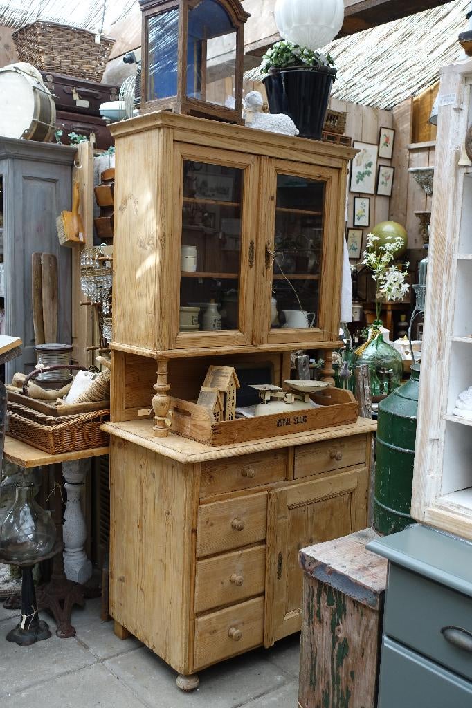 Oud grenen buffetkast/spekkast/landelijke keukenkast, Ophalen, Gebruikt, Grenenhout, Landelijk
