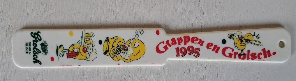 Grolsch Premium Pilsner Afschuimer Grappen en Grolsch 1995, Ophalen of Verzenden, Zo goed als nieuw, Reclamebord, Plaat of Schild
