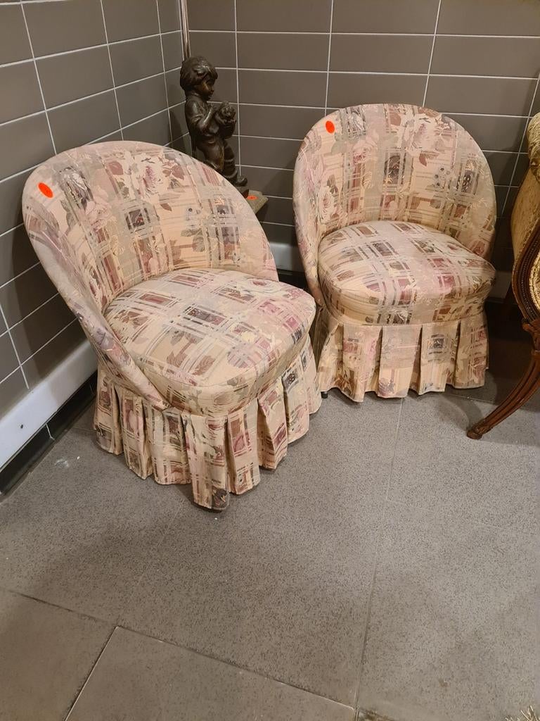 Set van 2 brocante vintage cocktail fauteuils €90, Ophalen
