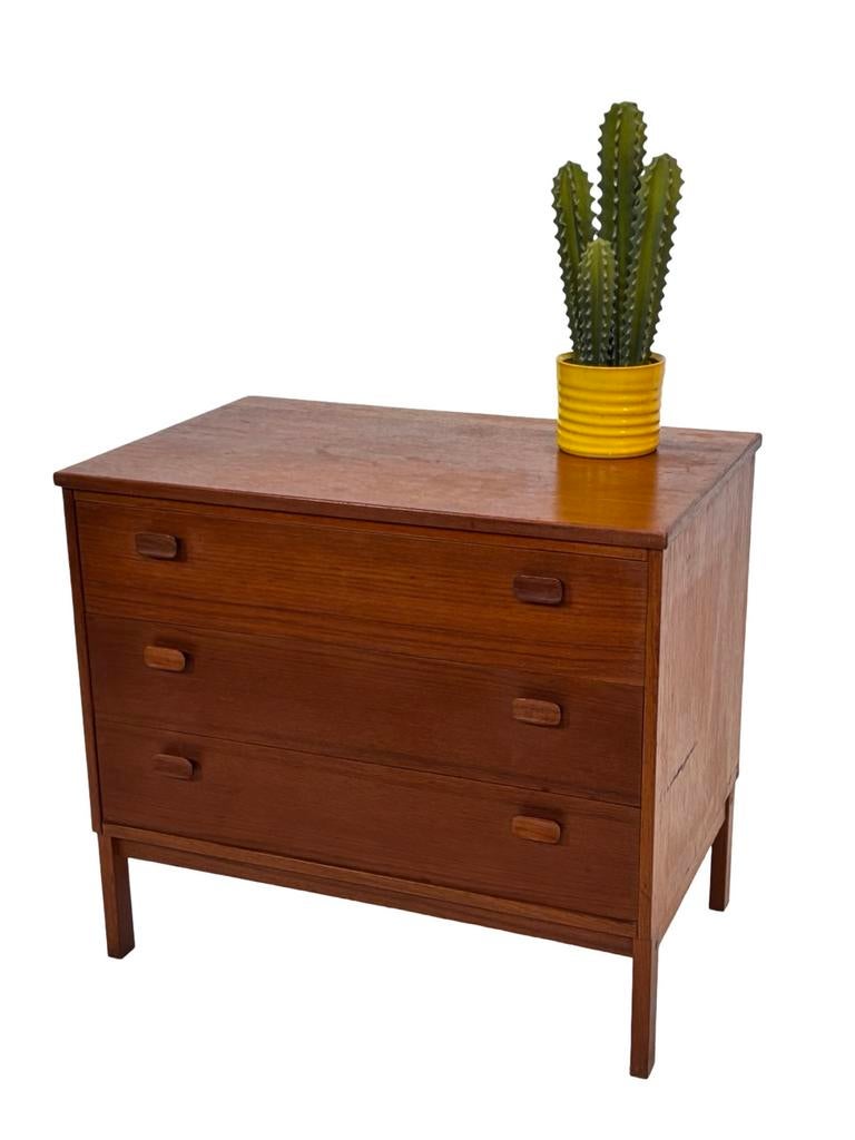 Vintage Ladekast Deens Design Teak Jaren 60 | Commode, Vintage, 50 tot 100 cm, Zo goed als nieuw, 3 of 4 laden