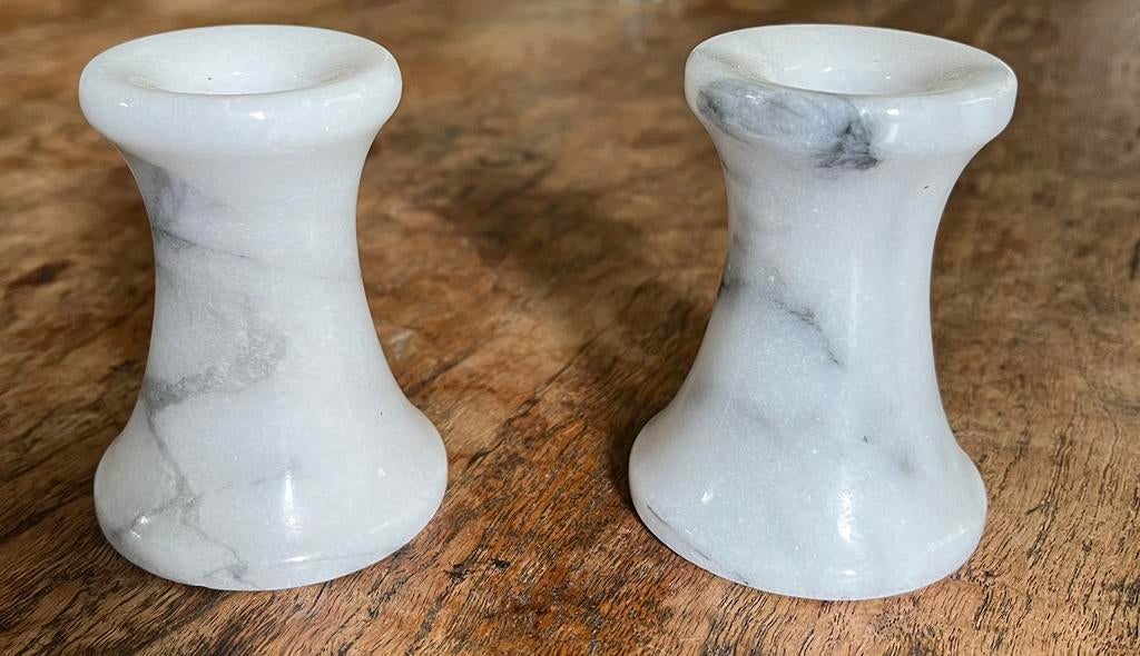 Marmeren kaarsenstandaards, Overige materialen, Ophalen of Verzenden, Zo goed als nieuw, Kandelaar