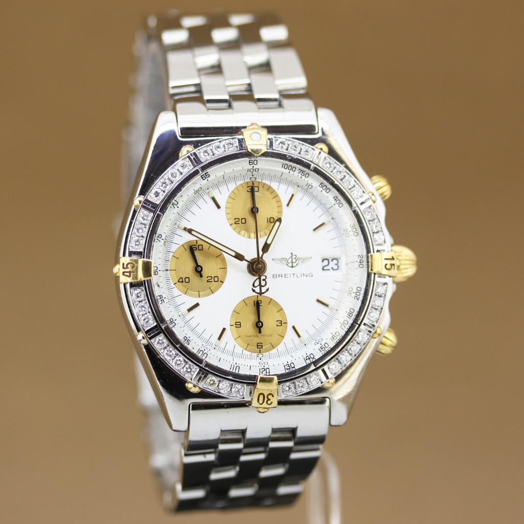 Breitling Chronomat Goud-Staal B13047 Diamant, Staal, Gebruikt, Breitling, Polshorloge