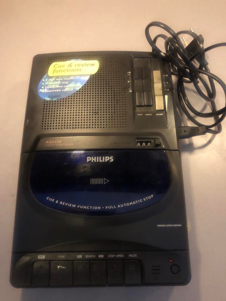 Philips Cassette Recorder AQ6455, Ophalen of Verzenden, Enkel, Philips, Tape counter