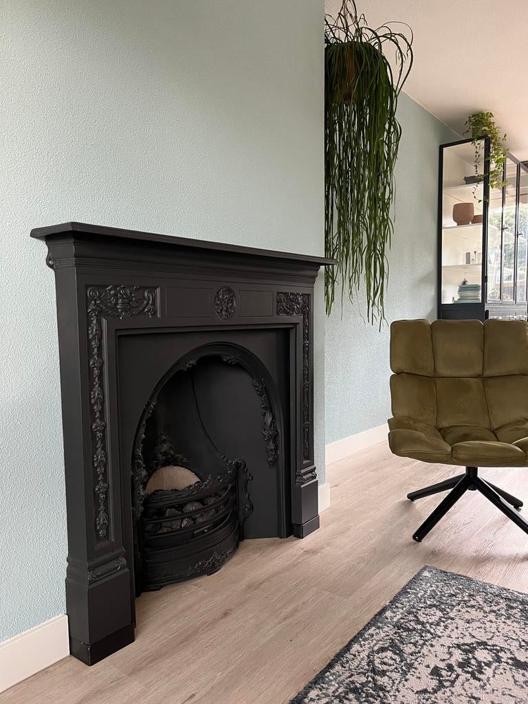 Strovax gazco gietijzeren haard, Ophalen, Zo goed als nieuw, Inbouwhaard, Houthaard