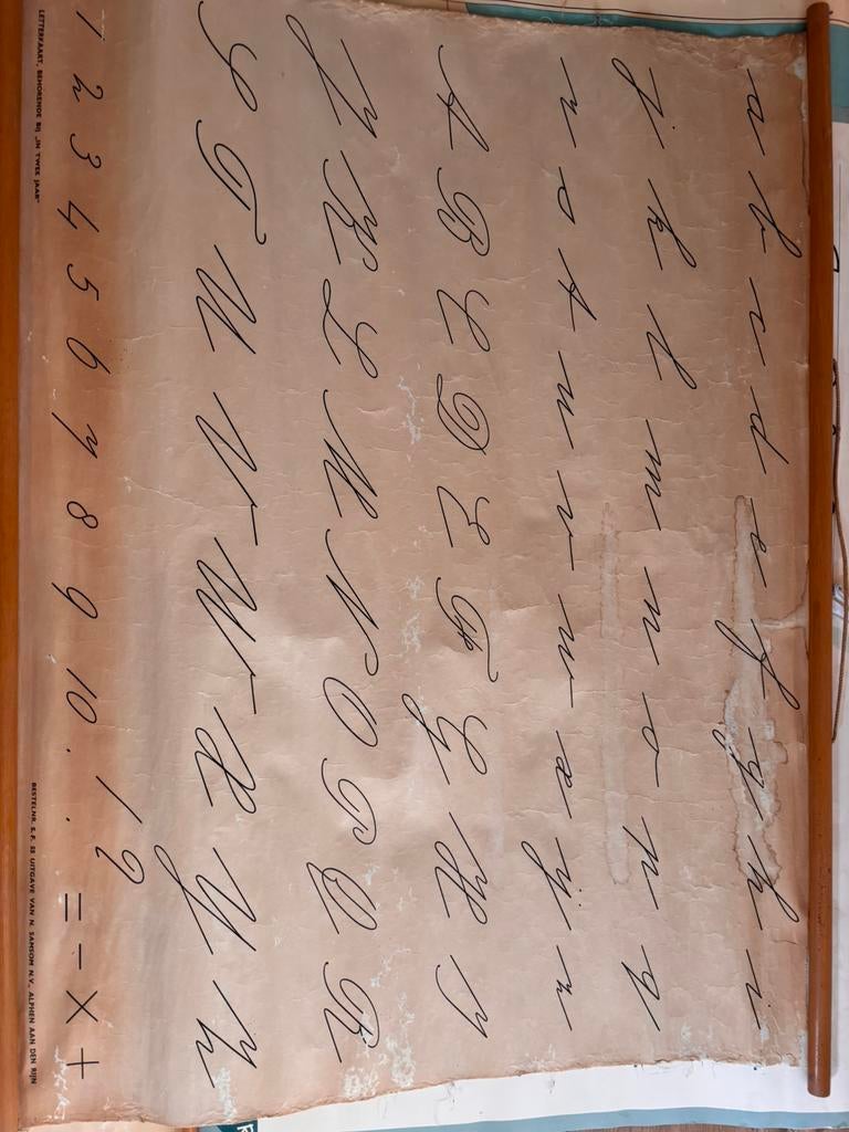 Oude letterkaart., Antiek en Kunst, Antiek | Schoolplaten, Ophalen of Verzenden, Overige thema's
