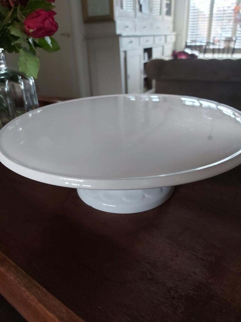 Taartschaal wit, Ophalen of Verzenden, Zo goed als nieuw