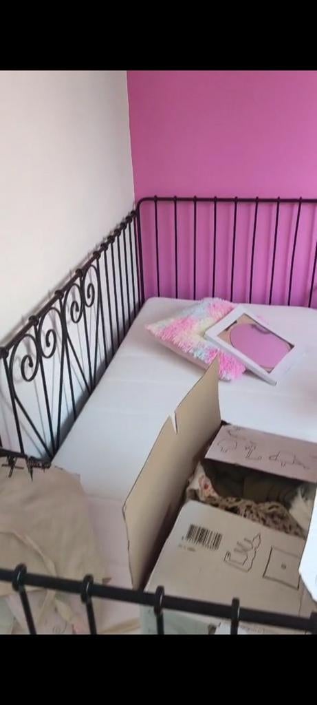 Kinderbed metalen frame, Ophalen, 85 tot 100 cm, Gebruikt, Lattenbodem