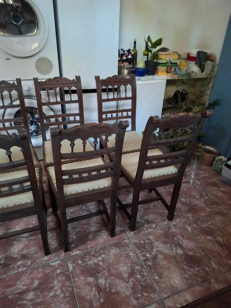 Mooie Henry Deux eetkamer tafel met 6 stoelen, Antiek en Kunst, Antiek | Meubels | Kasten, Ophalen of Verzenden