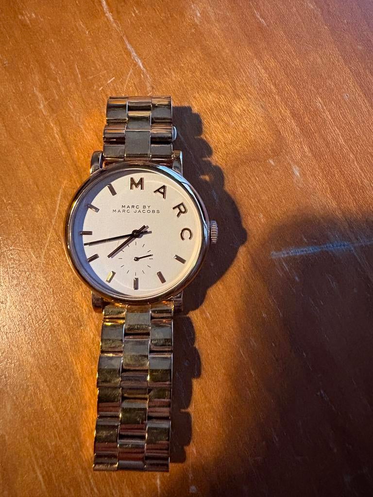 Marc Jacobs Roségouden Horloge - Zo goed als nieuw, Polshorloge, Zo goed als nieuw, Ophalen, Overige merken