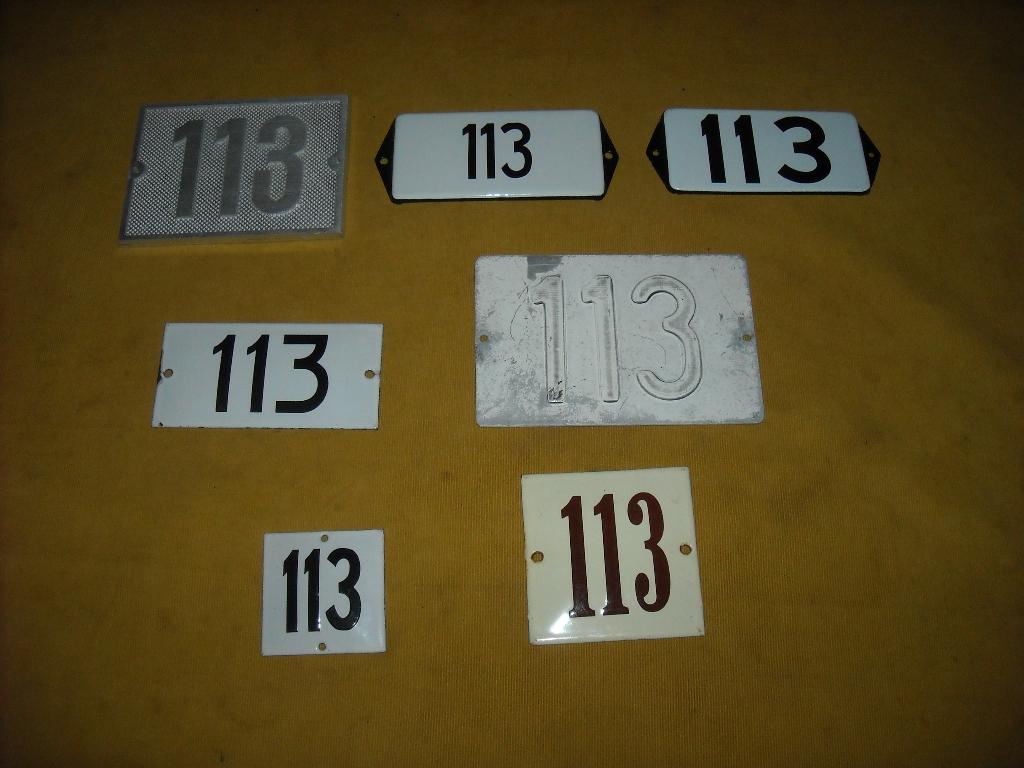 oud emaille huisnummer 113 ook 114 115 116 117 118 119 120 8, Ophalen of Verzenden