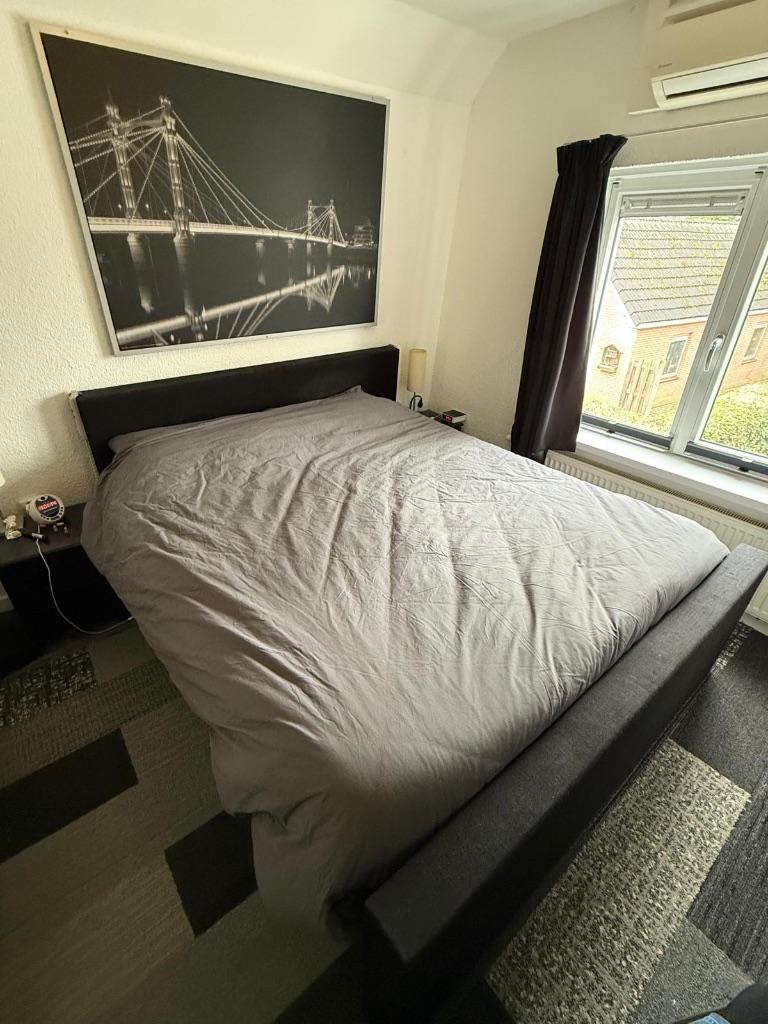 Electrisch bed ombouw/box, Ophalen, Zwart, Tweepersoons, 200 cm