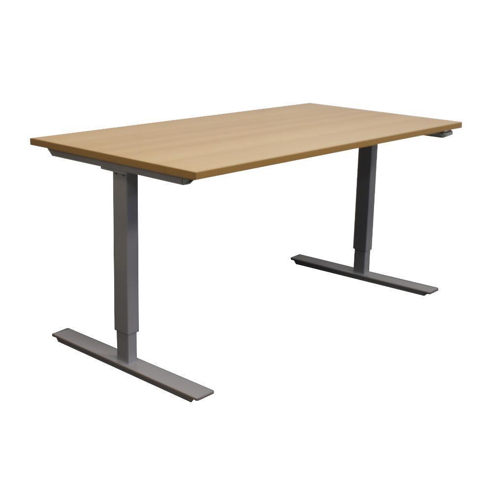 Zit Sta Slingerbureau Zilvergrijs Beuken B160xD80, Ophalen of Verzenden