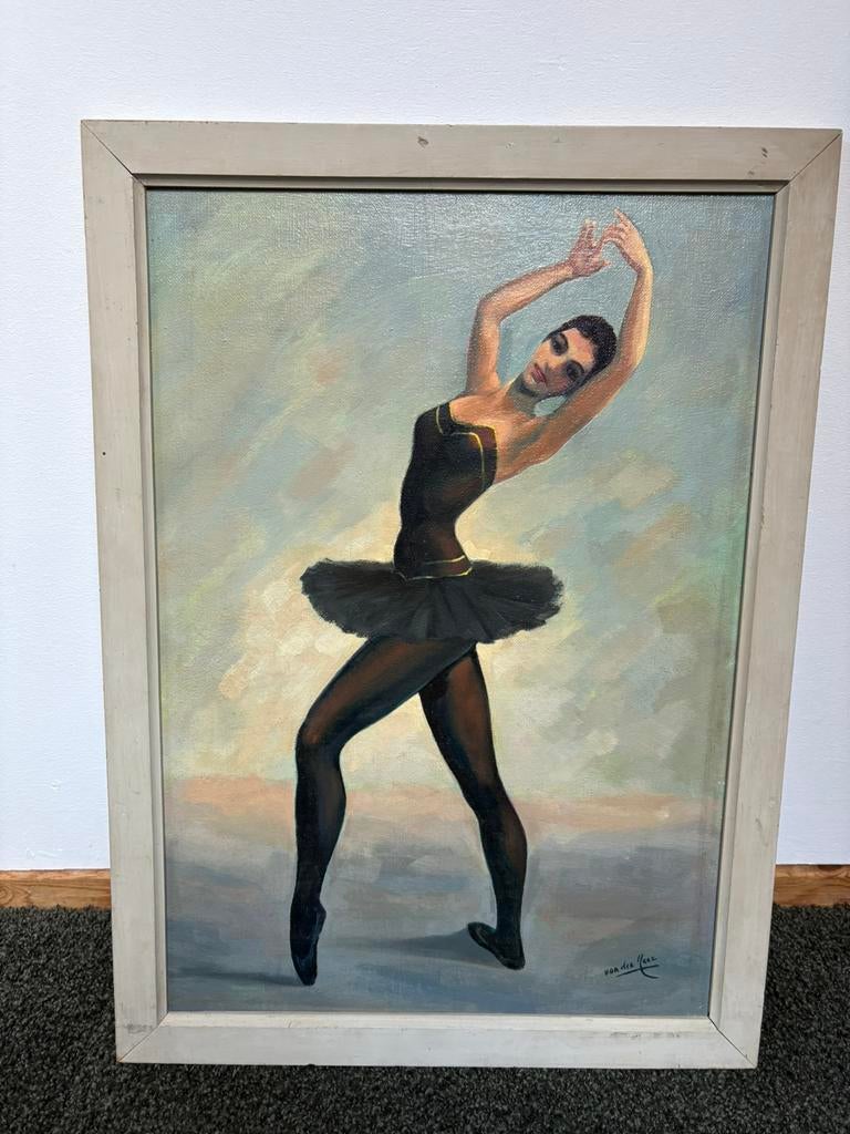 Schilderij ballerina olie op paneel, Antiek en Kunst, Kunst | Schilderijen | Klassiek, Ophalen