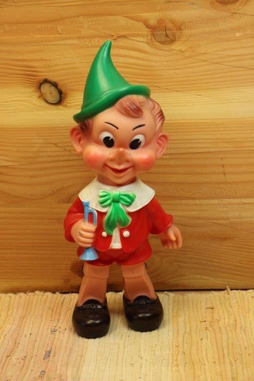 Vintage Pieper pieppop Pinokkio, Ophalen of Verzenden, Peter Pan of Pinokkio, Gebruikt, Beeldje of Figuurtje