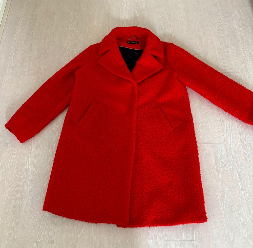 Expresso Bouclé Mantel - Rode Jas Maat 44, Ophalen of Verzenden, Zo goed als nieuw, Maat 42/44 (L), Rood