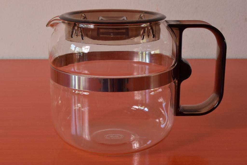 Retro vintage glazen jaren 70 Melitta theepot / koffiepot, Overige typen, Ophalen of Verzenden, Effen, Glas