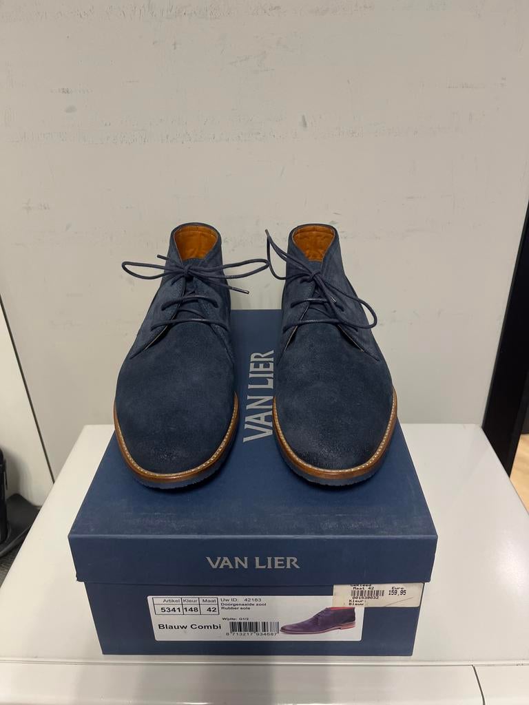 Van Lier suède veterschoenen - Maat 42 - Blauw, Van lier, -, Blauw, -