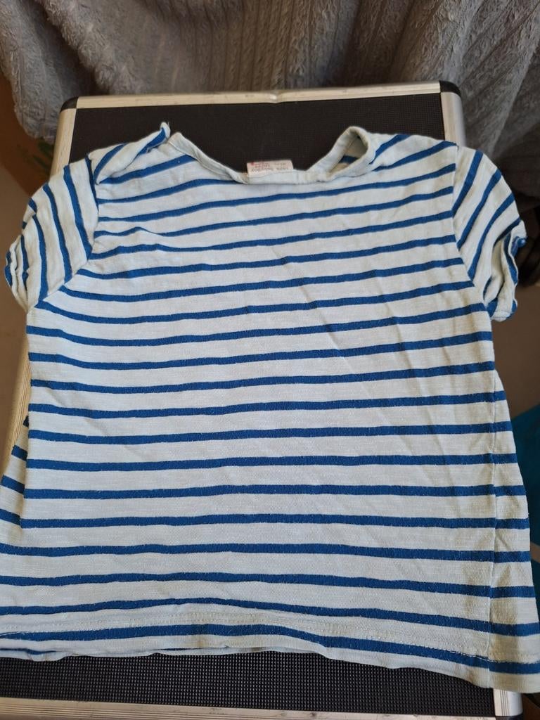 Blauw gestreept zee tshirt Maat 92, Gebruikt, Onbekend, Ophalen of Verzenden, Zara boys