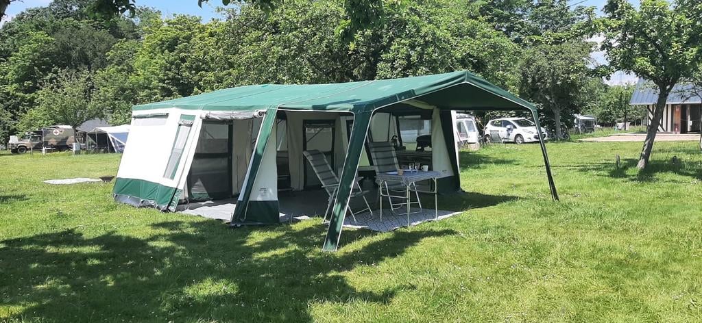 Roadmaster Family S - 8 persoons vouwwagen, zeer nette staat, Caravans en Kamperen, Vouwwagens, Ophalen, Groen, Meer dan 6, Overige merken