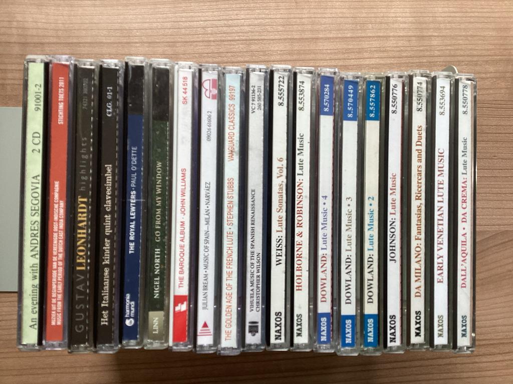 19 cd's: Luit, gitaar, clavecimbel 16e en 17e eeuw, Gebruikt, Boxset, Overige typen, Middeleeuwen en Renaissance
