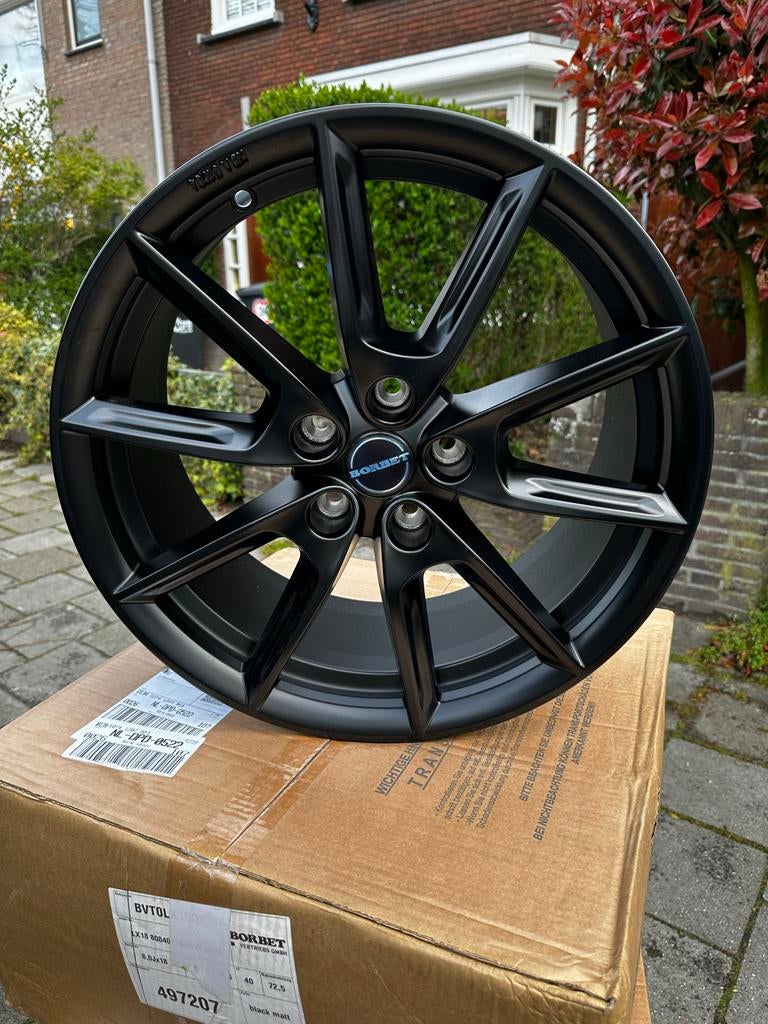 Borbet LX Mat Zwart 18 inch Velgen - Nieuw in Doos, Auto-onderdelen, Banden en Velgen, 18 inch, Velg(en), Nieuw, Ophalen of Verzenden