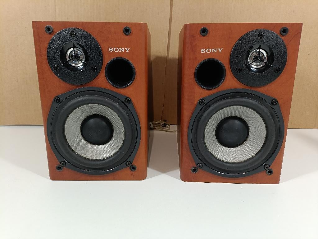 Sony Houten Speakers - Prachtig Geluid!, Audio, Tv en Foto, Luidsprekers, Ophalen, Gebruikt, Sony, Minder dan 60 watt