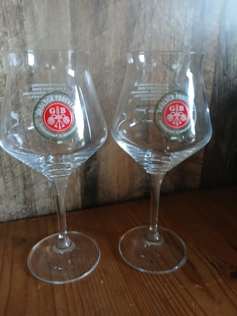 2 Grolsch proeverij bierglazen., Ophalen, Glas of Glazen, Grolsch