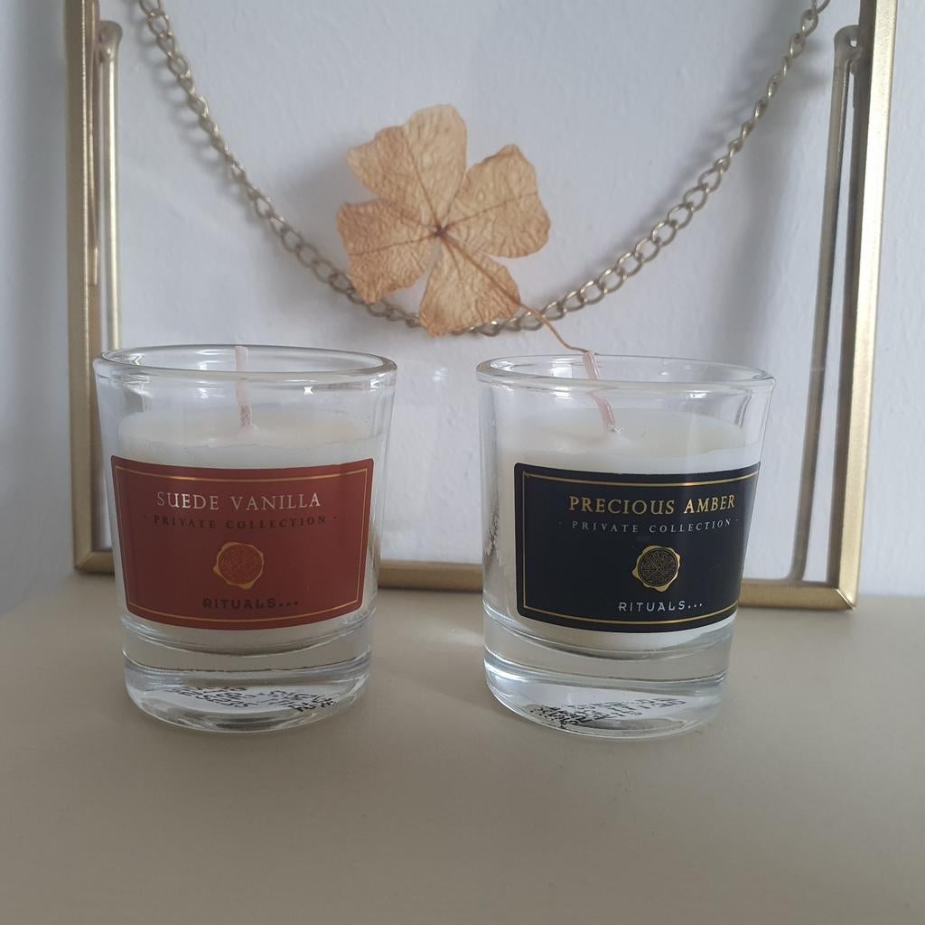 Rituals kaarsen Suede Vanilla en Precious Amber, Ophalen of Verzenden