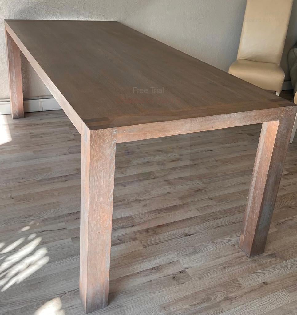 Massief eiken eethoek met 6 stoelen, Huis en Inrichting, Tafels | Eettafels, Gebruikt, 50 tot 100 cm, 150 tot 200 cm, Vijf personen of meer