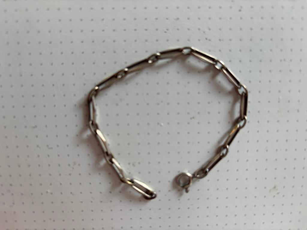 Zilveren heren schakel armband, Ophalen, Gebruikt, Zilver, Zilver