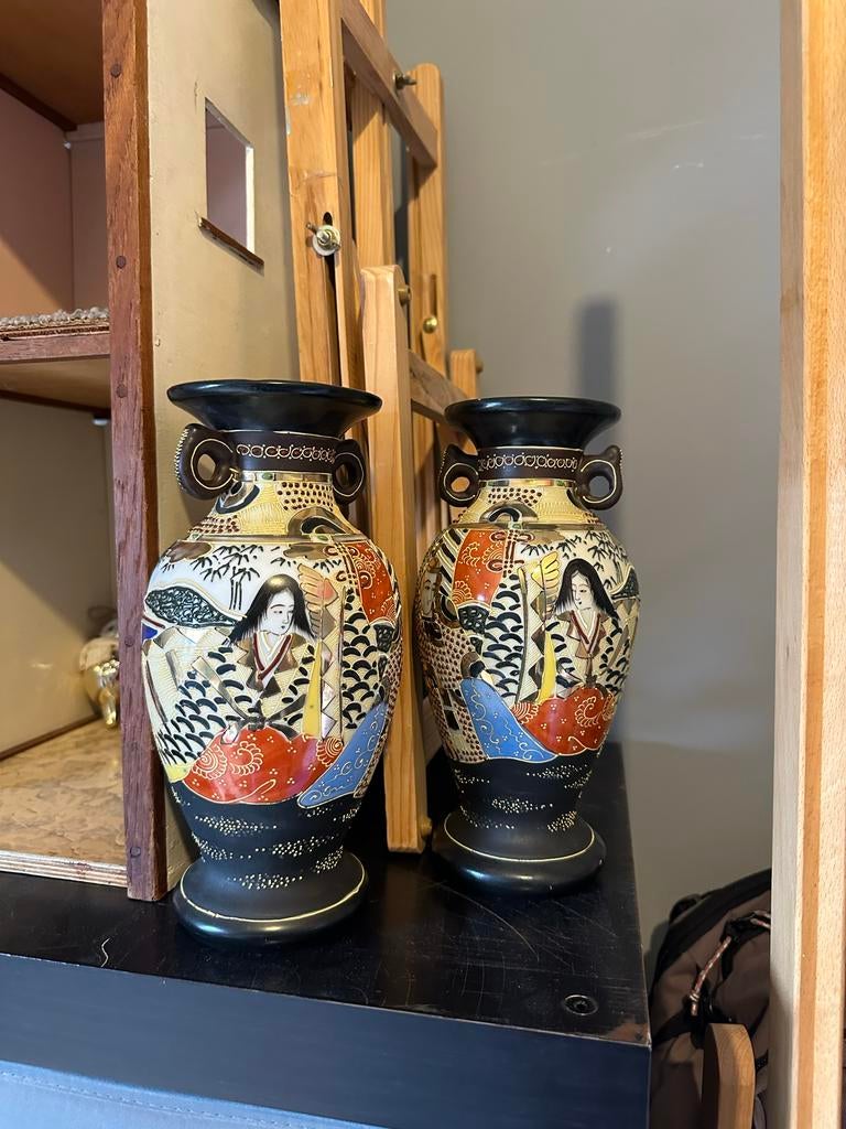 Antiek Japanse Satsuma vasen, Antiek en Kunst, Ophalen of Verzenden