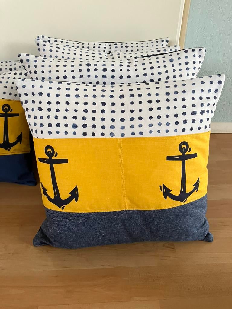 Kussens met nautische dessins, voor boot of camper, Ophalen of Verzenden, Nieuw, Interieur en Kussens