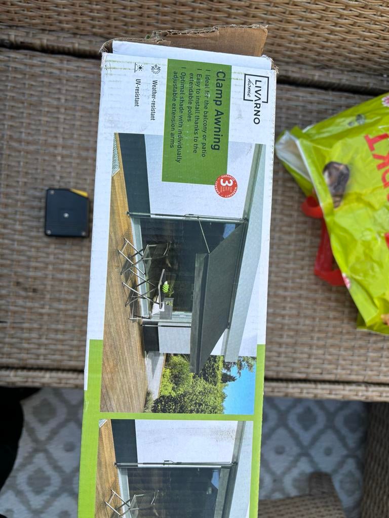 Livarno Home Klem Luifel - Nieuw in doos, Tuin en Terras, Ophalen, Nieuw, 250 cm tot 450 cm, Uitvalscherm
