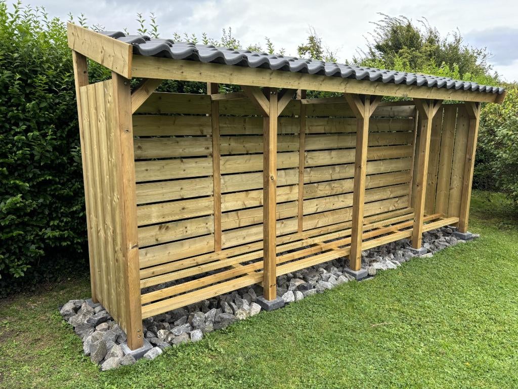 Houtberging houthok houtopslag 3m voor 3m3 nu en 4m voor 4m3, Minder dan 3 m³, Ophalen