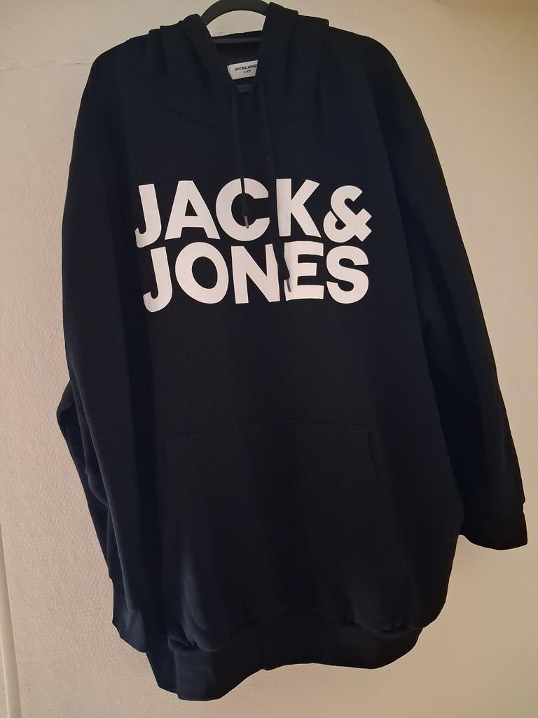 JACK & JONES HOODIE ZWART MAAT 6XL (NIEUW!!), Kleding | Heren, Grote Maten, Ophalen, Zwart, Trui of Vest, Zo goed als nieuw