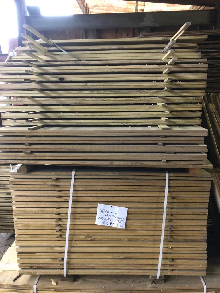 Nieuwe tuinplanken in diverse lengtes, Geïmpregneerd, Nieuw, Ophalen of Verzenden, Plank