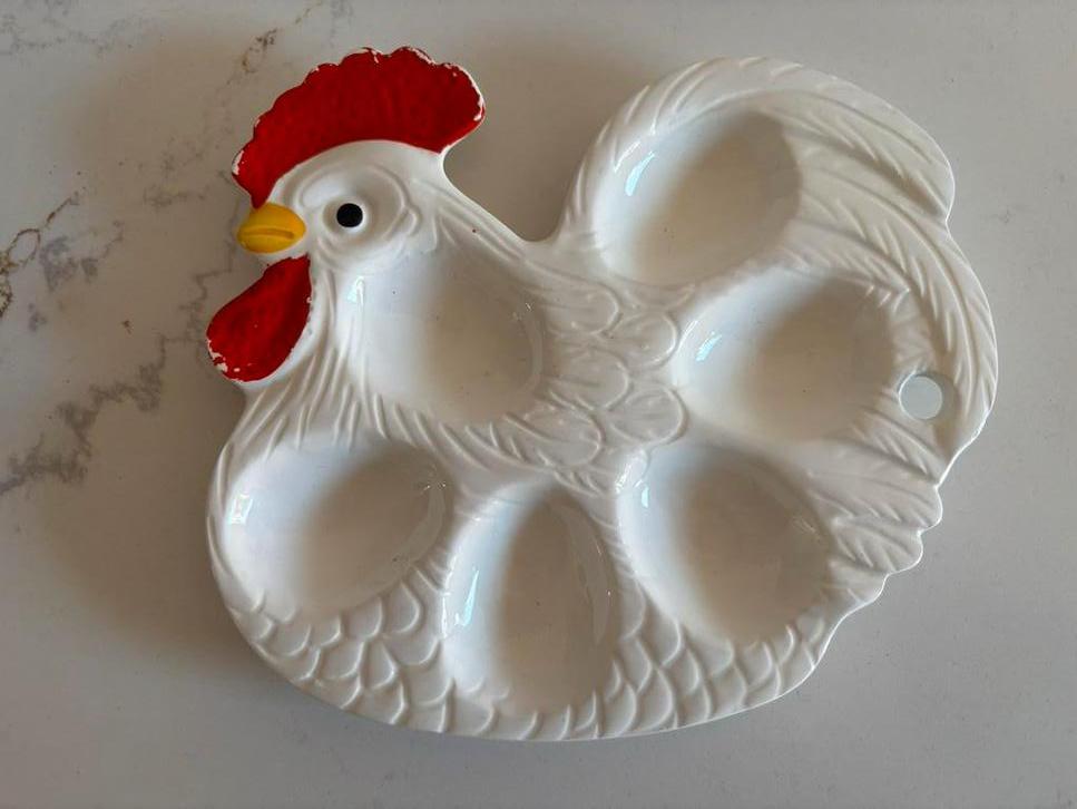 Vintage kip eierhouder schaal ~ leuk voor 🐣 Pasen, Ophalen of Verzenden