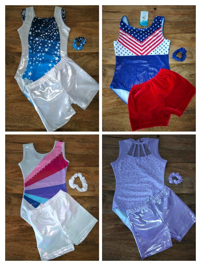 Diverse turnpakjes met turnbroekjes mt 134 nu 12,50 per set, Kindermaat 122 t/m 140, Ophalen of Verzenden, Nieuw, Turnpak(je)