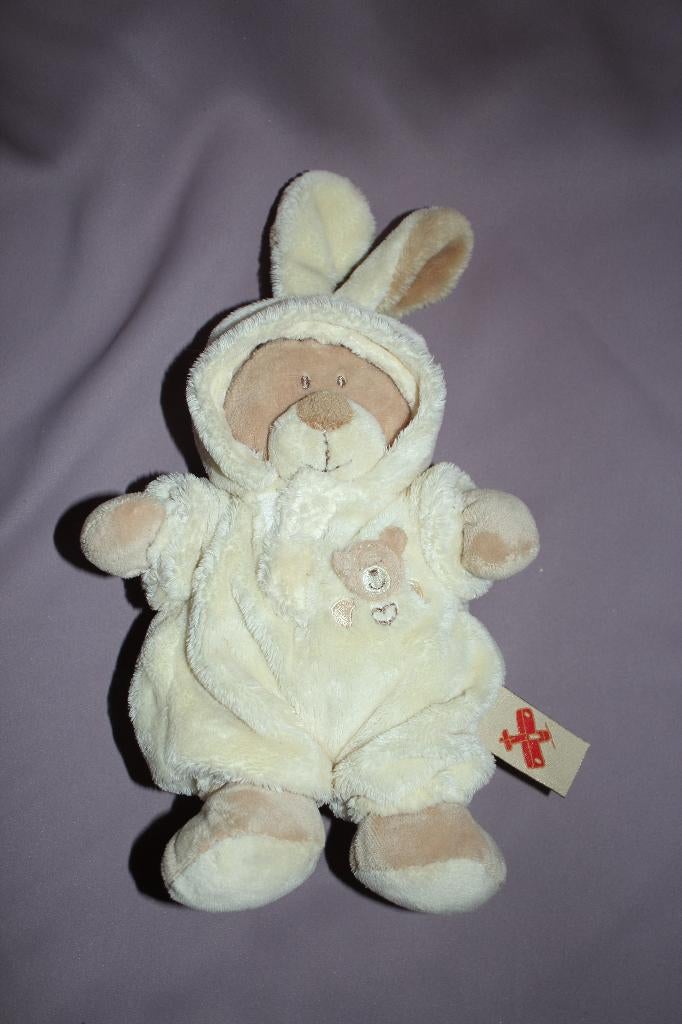 Beer verkleed als konijn - geel knuffel - Nicotoy - 27cm, Kinderen en Baby's, Speelgoed | Knuffels en Pluche, Ophalen of Verzenden