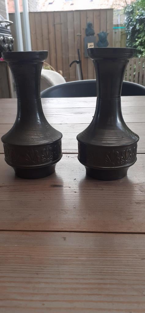 Tinnen vaasjes, gemerkt RIO TIEL, uit 1930, Antiek en Kunst, Ophalen of Verzenden