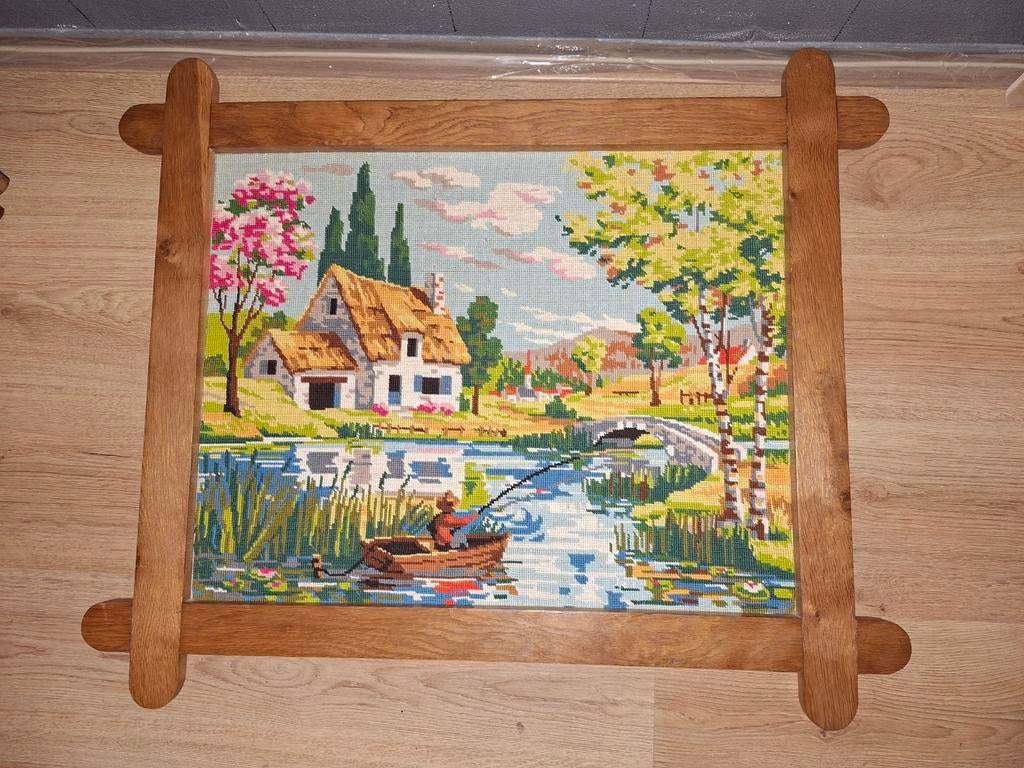 Geborduurde schilderij, Antiek en Kunst, Ophalen of Verzenden