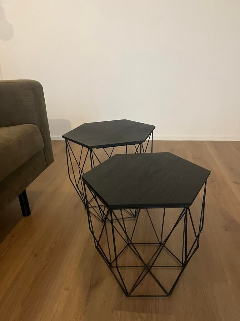 Salontafels zwart, Minder dan 55 cm, Rond, Zo goed als nieuw, Ophalen