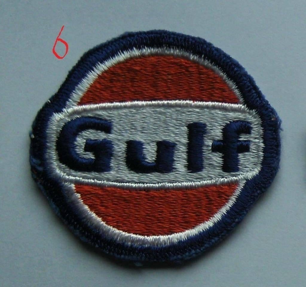 oude Gulf benzine olie vintage patch badge opnaai embleem, Ophalen of Verzenden, Nieuw, Auto's