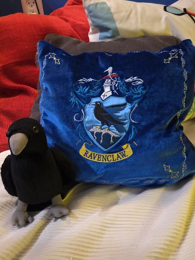 Harry Potter Ravenclaw Kussen en Knuffel Raaf, Ophalen of Verzenden, Gebruikt