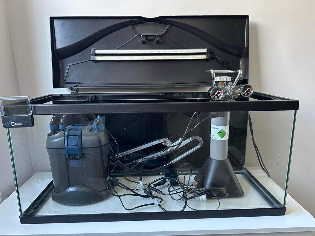 Aquarium 110 liter (inclusief CO₂ systeem & externe filter), Dieren en Toebehoren, Ophalen, Inclusief toebehoren, Gebruikt, Leeg aquarium