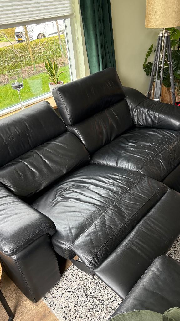 Leren relax bankstel, Huis en Inrichting, Banken | Bankstellen, Ophalen, Gebruikt, 200 tot 250 cm, Vierpersoons of meer