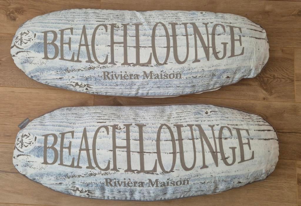 2x Riviera Maison "beachlounge" kussen, Ophalen, Zo goed als nieuw