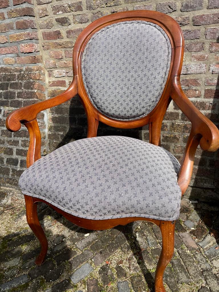 Biedermeier fauteuil nieuw gestoffeerd, Antiek en Kunst, Antiek | Meubels | Stoelen en Banken, Ophalen