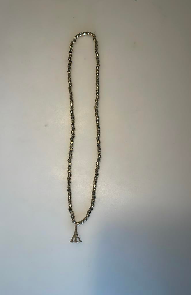 Gouden ketting Eiffeltoren, Ophalen of Verzenden, Nieuw, Goud, Kunststof