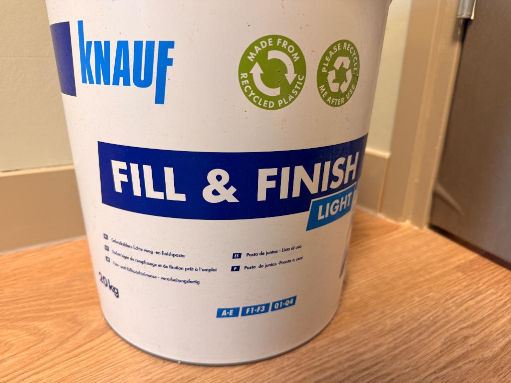 Knauf Fill & Finish Light 20kg – nieuw (ongeopend), 20 liter of meer, Ophalen, Nieuw, Wit